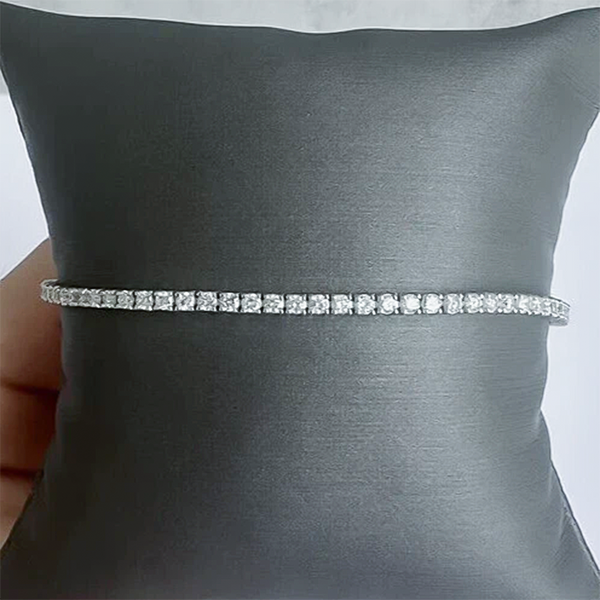 3.49Ct Natural Diamond Tennis Bracelet Engagement Wedding Round 14k Gold - GEMHUB & CO.