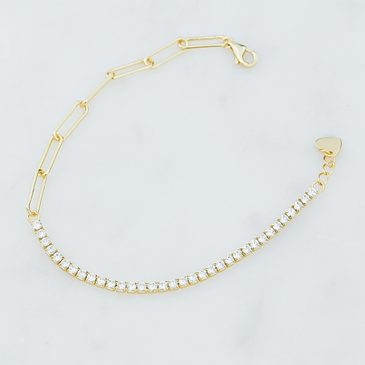 Women 1.50Ct Round Natural GH/SI Diamond Chain Tennis Bracelet 14k Yellow Gold - GEMHUB & CO.