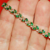 Marquise Cut Natural Emerald & Diamond Flower Tennis Bracelet 14k Yellow Gold - GEMHUB & CO.