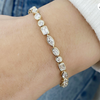 10Ct Multi Shape Lab-Grown Diamond Bezel Wedding Tennis Bracelet 14k Solid Gold - GEMHUB & CO.