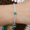 Certified Natural Diamond & Zambian Emerald Her Tennis Bracelet 14k White Gold - Image 2 - GEMHUB & CO.