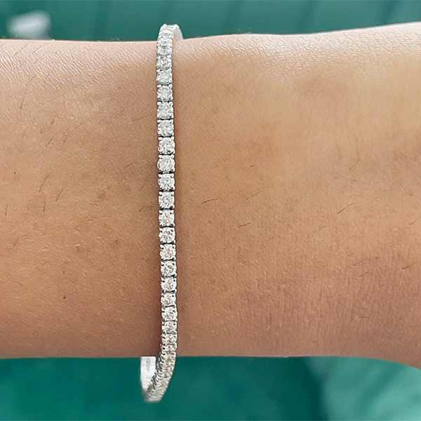 GH/SI 3Ct Round Certified Natural Diamond Women's Gift Tennis Bracelet 14k Gold - Image 2 - GEMHUB & CO.