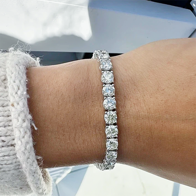 Wedding Gift 10.35Ct Natural Diamond Tennis Bracelet For Women 14k White Gold