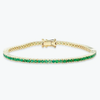 5.50Ct Round Cut Certified Natural Green Emerald Tennis Bracelet 14k Yellow Gold - GEMHUB & CO.
