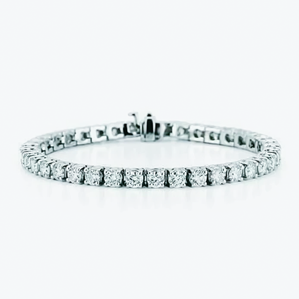 Natural Certified GH/VS Diamond 6.20Ct Women's Tennis Bracelet 14k White Gold - GEMHUB & CO.