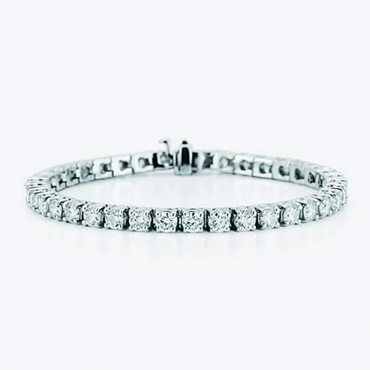 Natural Certified GH/VS Diamond 6.20Ct Women's Tennis Bracelet 14k White Gold - GEMHUB & CO.