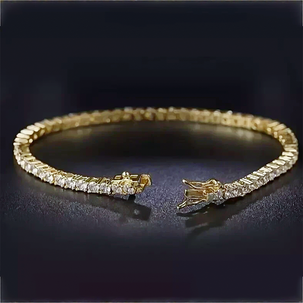Certified 6.50Ct GH/VS Natural Diamond Tennis Bracelet For Her 14Kt Yellow Gold - GEMHUB & CO.