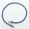 Certified 4.40Ct Round Cut Natural Blue Sapphire Tennis Bracelet 14K Yellow Gold - Image 2 - GEMHUB & CO.