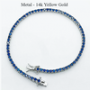 Certified 4.40Ct Round Cut Natural Blue Sapphire Tennis Bracelet 14K Yellow Gold - GEMHUB & CO.