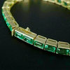 Certified Natural Green Emerald Tennis Bracelet For Men 14k Solid Gold Bezel Set - Image 2 - GEMHUB & CO.