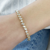 Multi Shapes Lab-Grown/CVD Diamond Bezel Set Tennis Bracelet 14k Yellow Gold - GEMHUB & CO.