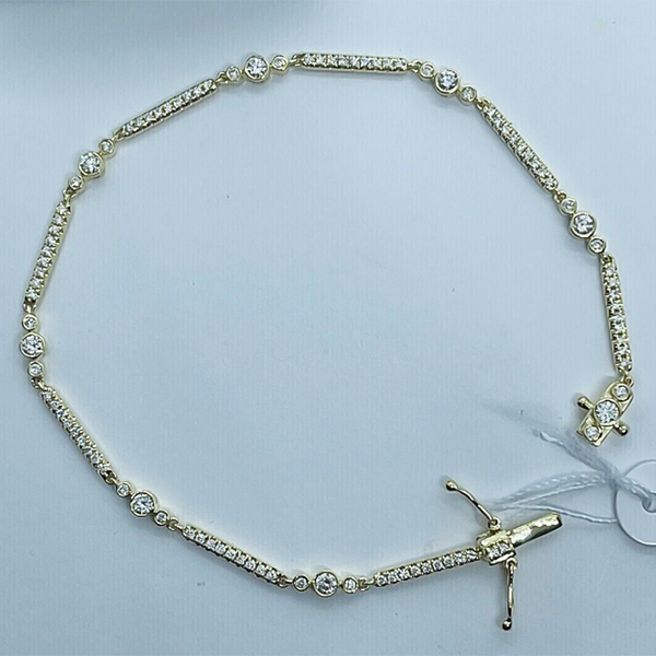 2Ct Round Cut Natural Diamond GH SI Women's Tennis Bracelet Real 14k Yellow Gold - GEMHUB & CO.