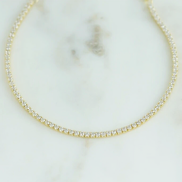 Sparkling Natural GH/VS Diamond 14k Gold 3Ct Round Cut Women's Tennis Bracelet - Image 2 - GEMHUB & CO.