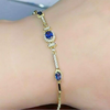 Certified Oval Cut Natural Sapphire & Diamond Chain Tennis Bracelet 14k Gold - Image 2 - GEMHUB & CO.