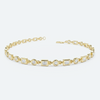 Lab-Grown Diamond Unique Design Bezel Set Women Tennis Bracelet 14K Yellow Gold - GEMHUB & CO.