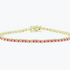 3Ct Round Cut Certified Natural Red Ruby Tennis Bracelet For Her 14k Yellow Gold - Image 3 - GEMHUB & CO.