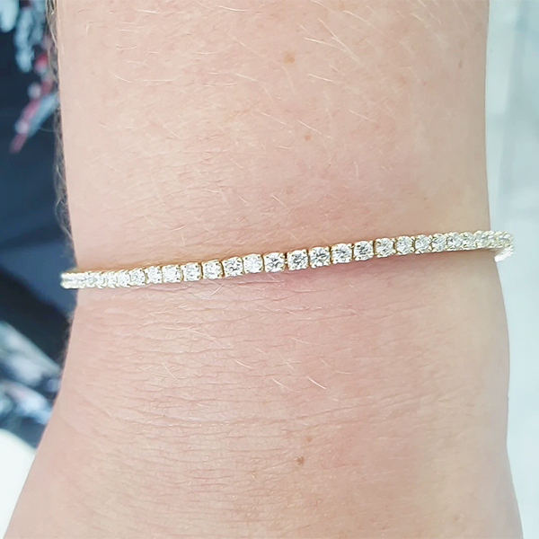3.50Ct Round GH/VS Certified Natural Diamond Tennis Her Bracelet 14k Yellow Gold - Image 2 - GEMHUB & CO.