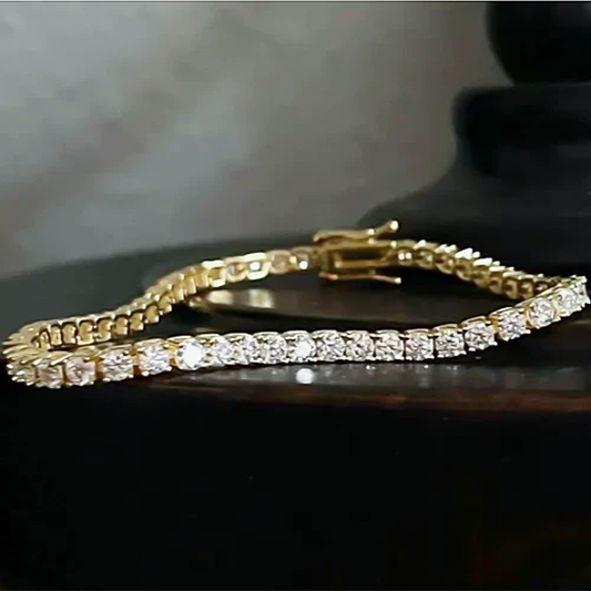 Special 5CT Round Cut Natural Diamond Tennis Bracelet Gift 14k Yellow Gold - GEMHUB & CO.