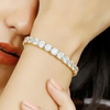 Christmas Special 14K Yellow Gold Round Shape Cut Natural Charm Tennis Bracelet - Image 3 - GEMHUB & CO.
