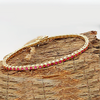 3Ct Round Cut Certified Natural Red Ruby Tennis Bracelet For Her 14k Yellow Gold - Image 2 - GEMHUB & CO.