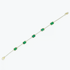 5Ct Certified Natural Green Emerald Bezel Set Tennis Chain Bracelet in 14k Gold - Image 2 - GEMHUB & CO.