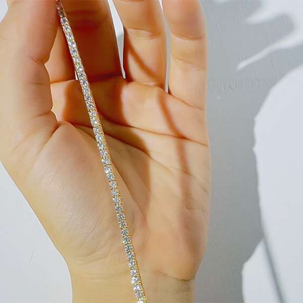 Round Cut 4.50CT IGI Certified Natural Diamond Tennis Bracelet 14K Yellow Gold - Image 3 - GEMHUB & CO.