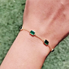5Ct Certified Natural Green Emerald Bezel Set Tennis Chain Bracelet in 14k Gold - GEMHUB & CO.