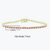 3Ct Round Cut Certified Natural Red Ruby Tennis Bracelet For Her 14k Yellow Gold - Image 4 - GEMHUB & CO.
