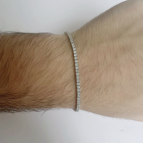 3.49Ct Natural Diamond Tennis Bracelet Engagement Wedding Round 14k Gold - Image 4 - GEMHUB & CO.