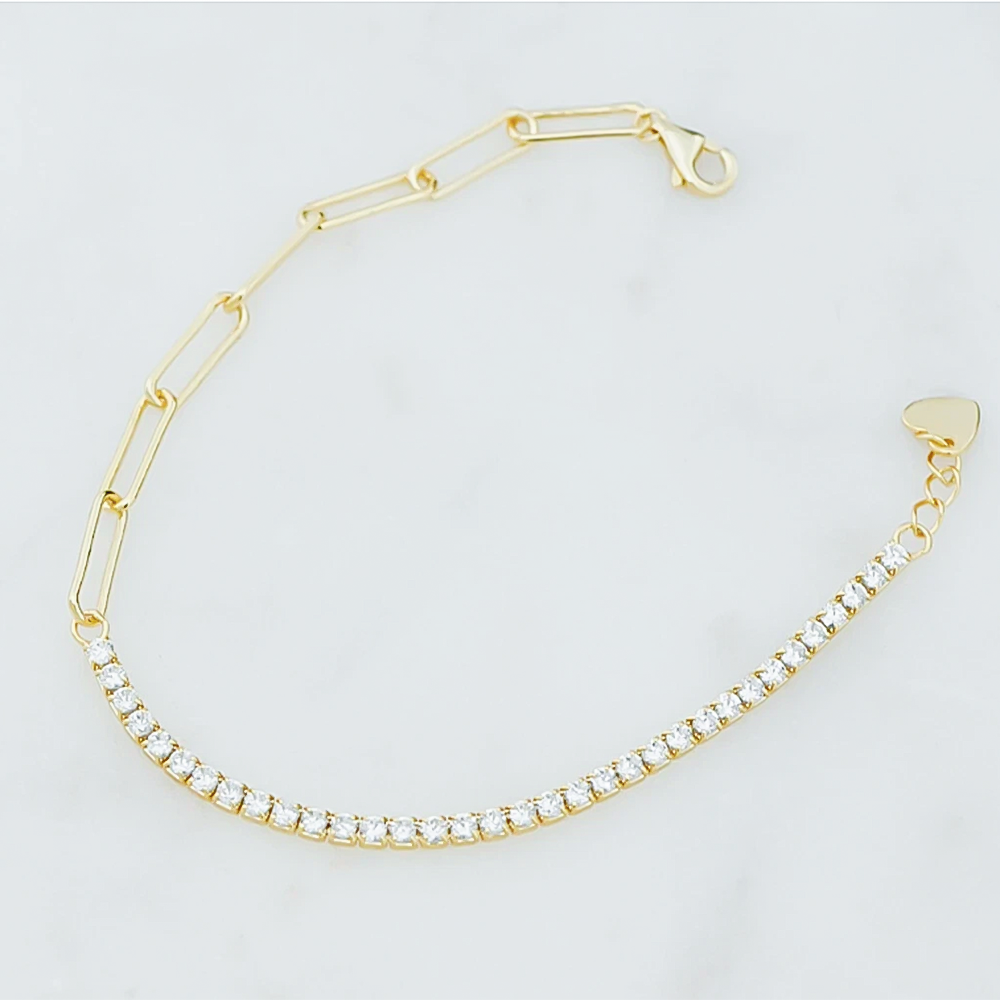 Women 1.50Ct Round Natural GH/SI Diamond Chain Tennis Bracelet 14k Yellow Gold - Image 4 - GEMHUB & CO.