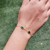 5Ct Certified Natural Green Emerald Bezel Set Tennis Chain Bracelet in 14k Gold - Image 4 - GEMHUB & CO.