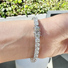 14K White Gold 7.00CT Round Cut Natural Diamond Tennis Bracelet Wedding Gift - Image 4 - GEMHUB & CO.