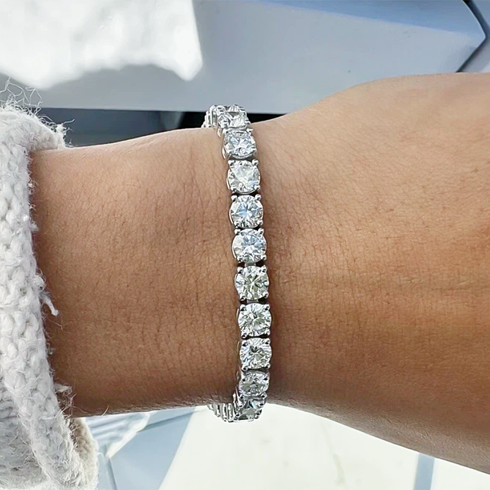 Wedding Gift 10.35Ct Natural Diamond Tennis Bracelet For Women 14k White Gold - Image 4 - GEMHUB & CO.