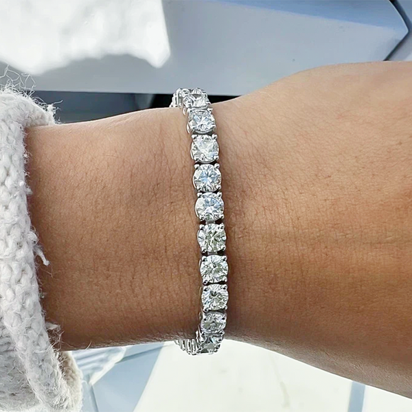 Wedding Gift 10.35Ct Natural Diamond Tennis Bracelet For Women 14k White Gold - Image 4 - GEMHUB & CO.