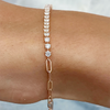 Martini Set Round Cut Natural IGI Diamond Tennis Chain Bracelet 14k Rose Gold - Image 2 - GEMHUB & CO.