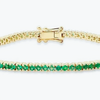 5.50Ct Round Cut Certified Natural Green Emerald Tennis Bracelet 14k Yellow Gold - Image 4 - GEMHUB & CO.