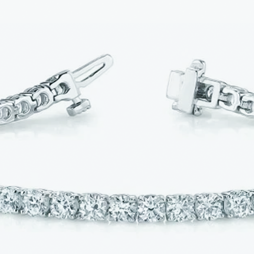 Natural Certified GH/VS Diamond 6.20Ct Women's Tennis Bracelet 14k White Gold - Image 4 - GEMHUB & CO.
