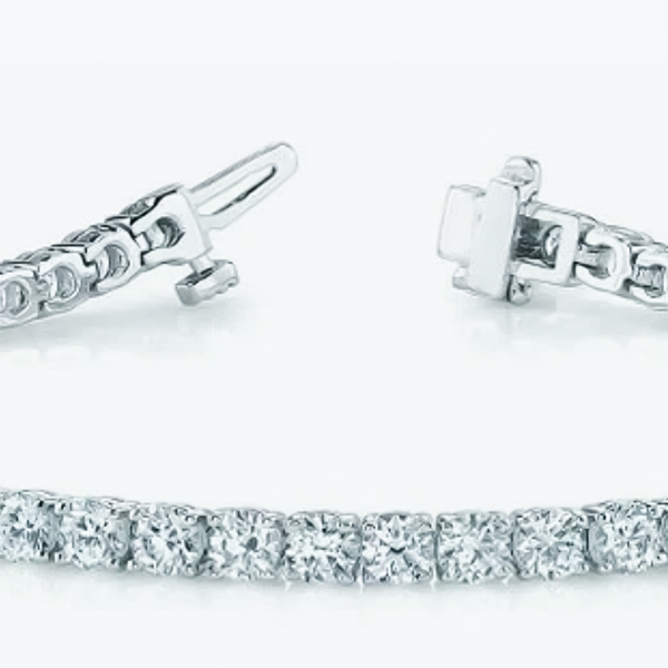 Natural Certified GH/VS Diamond 6.20Ct Women's Tennis Bracelet 14k White Gold - Image 4 - GEMHUB & CO.