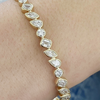 Multi Shapes Lab-Grown/CVD Diamond Bezel Set Tennis Bracelet 14k Yellow Gold - Image 3 - GEMHUB & CO.