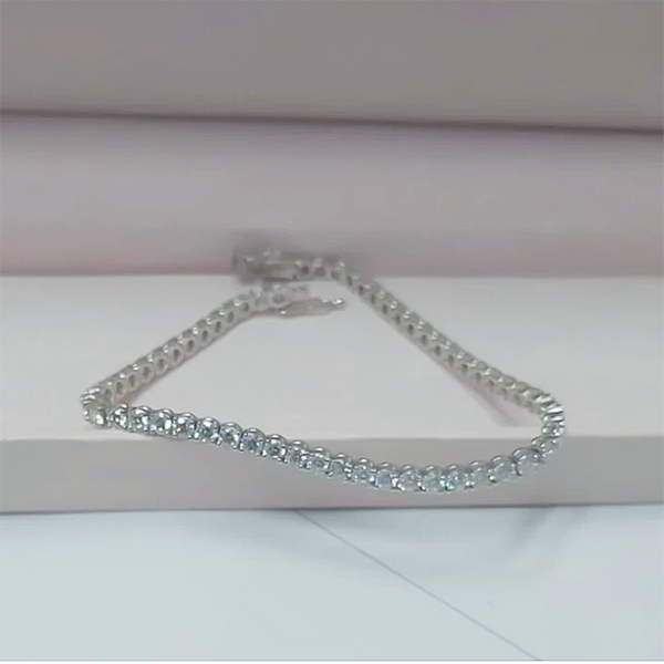 Natural Certified GH/VS Diamond 6.20Ct Women's Tennis Bracelet 14k White Gold - Image 3 - GEMHUB & CO.