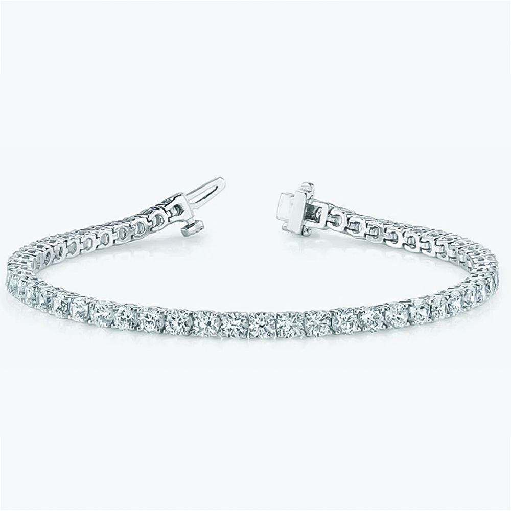Natural Certified GH/VS Diamond 6.20Ct Women's Tennis Bracelet 14k White Gold - Image 2 - GEMHUB & CO.