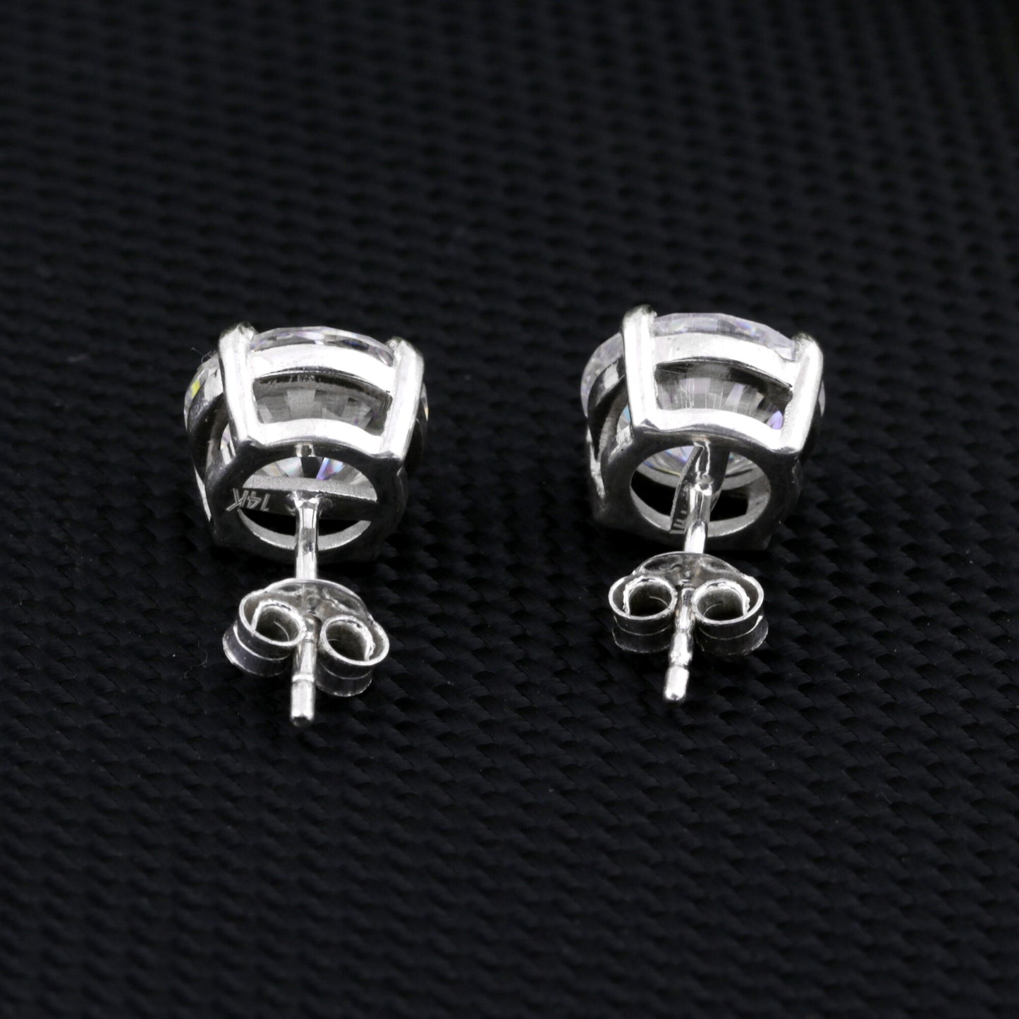 3 Ct Round Cut Lab Grown Diamond Earrings - View 4