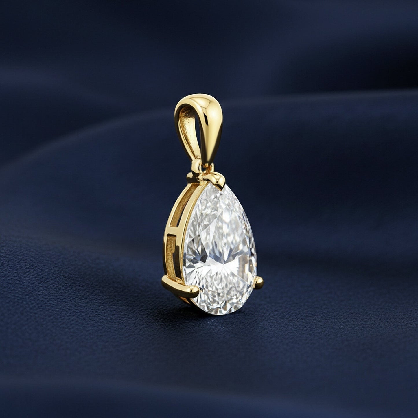 2 Ct Pear Cut Lab Grown Diamond Pendant - GEMHUB & CO. - View 4