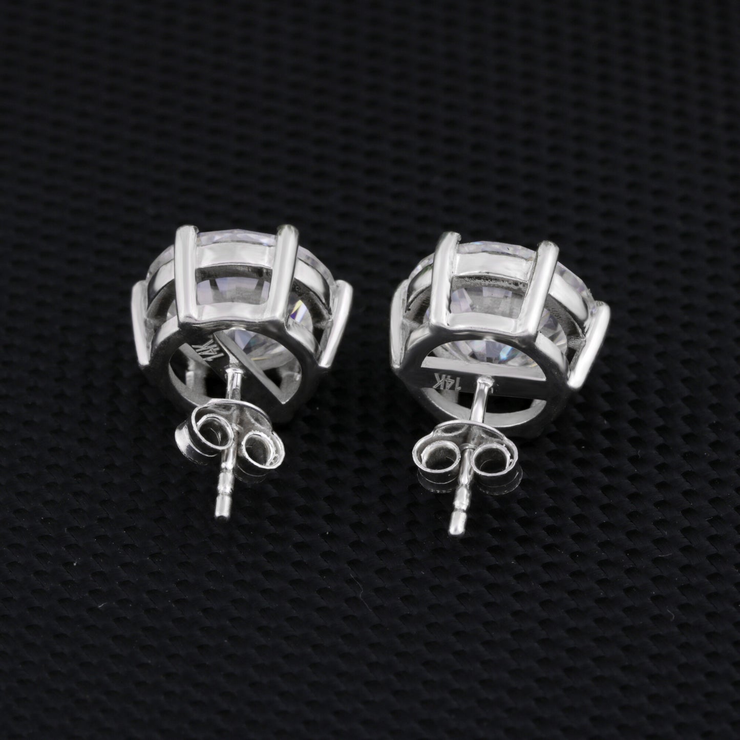 2 Ct Round Cut Lab Grown Diamond Earrings - View 4