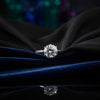 Inner band of solitaire ring showing 925 sterling silver and 18k vermeil