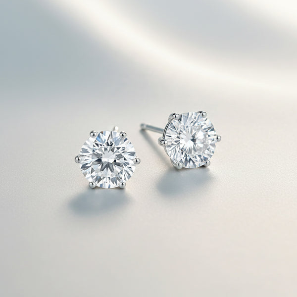 4.00 Ct Round Cut Lab Grown Diamond Earrings - View 5