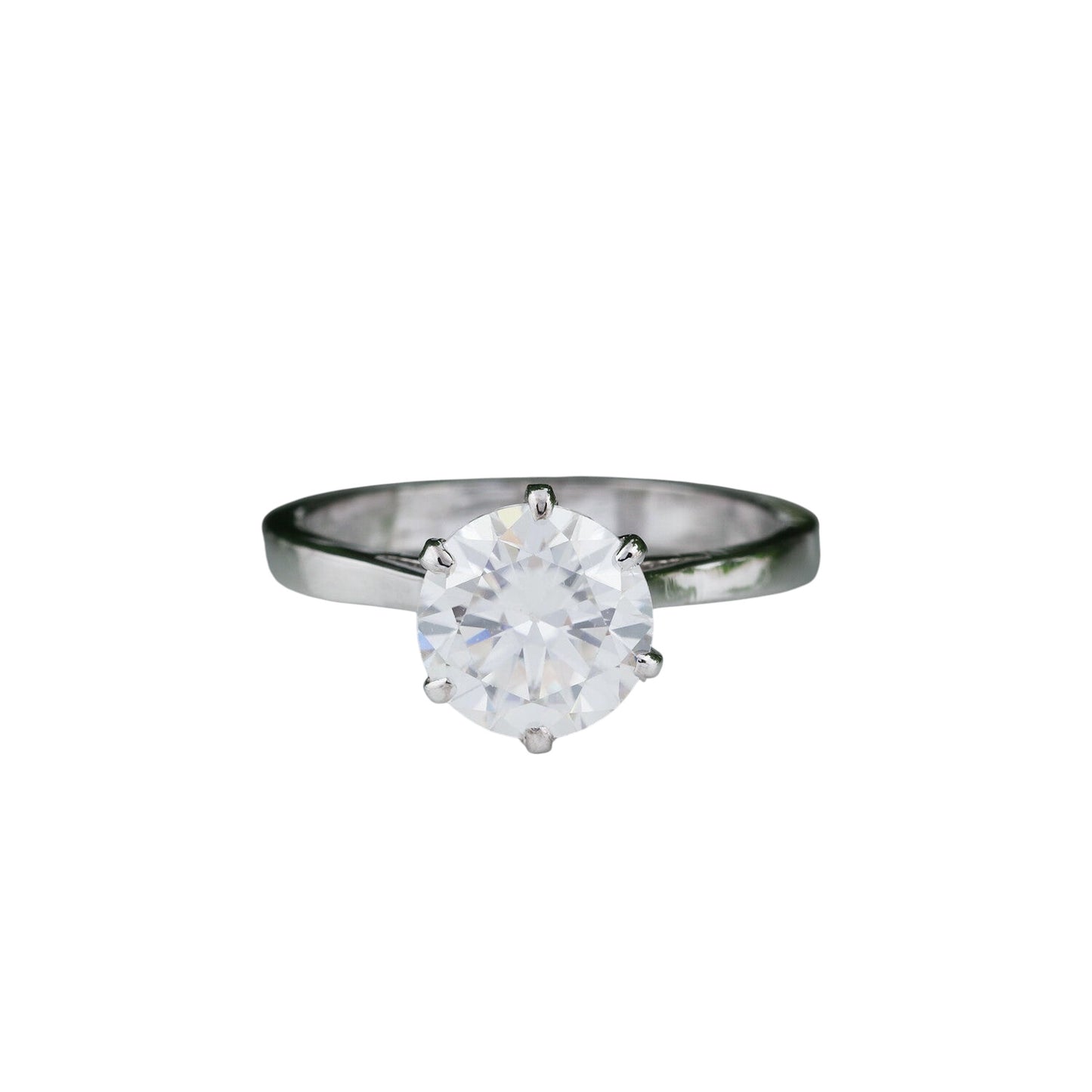 3 carat round cut lab-grown diamond solitaire ring in 18k gold vermeil