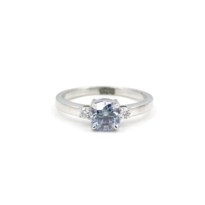 2.00 Ct Cushion Cut Blue Lab Grown Diamond Ring — VS1 Clarity, 18k Gold Vermeil