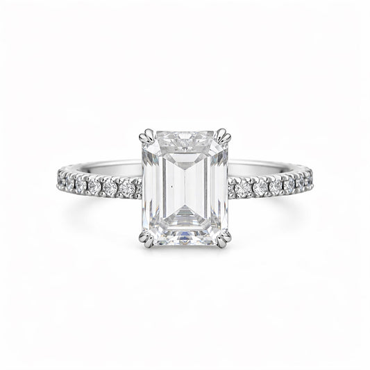 3.30 Ct Emerald Cut Lab Grown Diamond Ring - GEMHUB & CO.