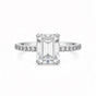 3.30 Ct Emerald Cut Lab Grown Diamond Ring — VS1 Clarity, 18k Gold Vermeil